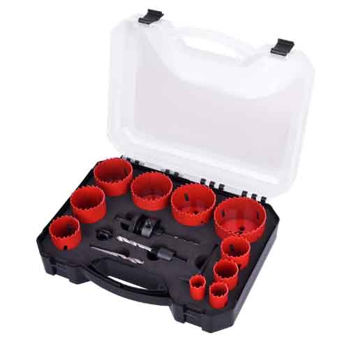 Bi-Metal Hole Saw Kit, SUNGATOR 18-Piece General Purpose 3 4 to 2-1 2 Set with Case. Durable High Speed Stee