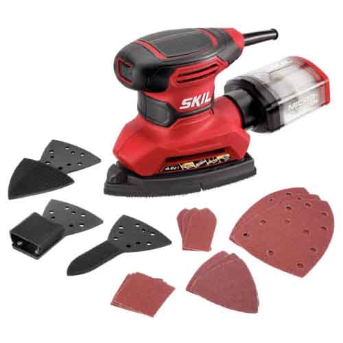 SKIL Corded Multi-Function Detail Sander with Micro-Filter Dust Box 3 Additional Attachments &
